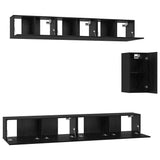 TV Cabinet Set 6 pcs Black Oak Engineered Wood 3393442