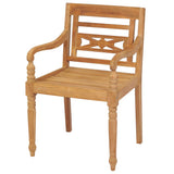 Garden Chair Set of 2 Brown Teak wood Standard Durable 43051