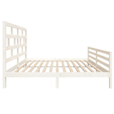 Bed Frame without Mattress White Solid Wood Super King Size 3101299