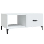 ZNTS Coffee Table White 90x50x40 cm Engineered Wood 812663