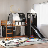 Bunk Bed without Mattress with Slide White and Black 90x200 cm 3284167