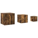 Side Tables 3 pcs Smoked Oak Engineered Wood 815987