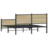 Metal Bed Frame without Mattress Sonoma Oak 140x200 cm 3301361