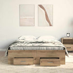 Bed Frame with Drawers Artisan oak 120 x 190 cm Engineered wood 3333979