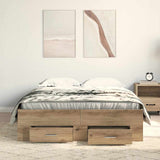 Bed Frame with Drawers Artisan oak 120 x 190 cm Engineered wood 3333979