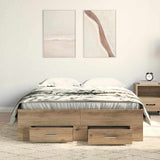 Bed Frame with Drawer Artisan Oak 120 x 200 cm Engineered Wood 3333970