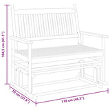 Glider Bench Black 118x70x104.5 cm Solid Wood Poplar 4008866