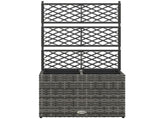 22 L Rattan with Trellis, Freestanding Raised Beds for Garden with Two Plant Boxes, Outdoor T3398P320083