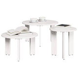 Coffee Table 3 pcs White Solid pine wood 873563