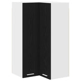 Hanging Cabinet with Door Black Oak and White 57 x 57 x 100 cm 884371