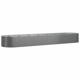 Garden Raised Bed Powder-coated Steel 584x140x68 cm Grey 319119