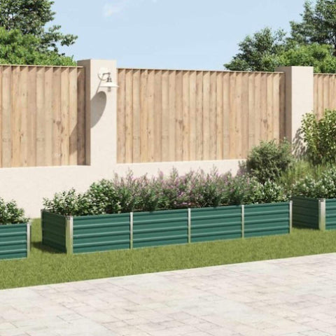 Garden Raised Bed Galvanised Steel 320x80x45 cm Green 44847