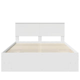 Bed Frame with Headboard White 140 x 200 cm Engineered Wood 3408844