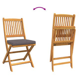 Folding Chair 4 pcs Grey 49 x 57.5 x 92cm Solid Acacia wood 3329122