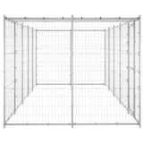 Outdoor Dog Kennel Galvanised Steel with Roof 12.1 m 3082304
