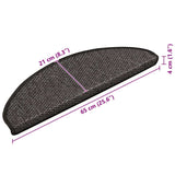 Stair Mats Self-adhesive Sisal-Look 15 pcs 65x21x4 cm Anthracite 326873
