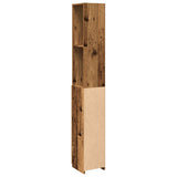 Bathroom Cabinet Old Wood 25x25x170 cm Engineered Wood 856652