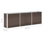 Garden Raised Bed Galvanised Steel 240x40x77 cm Brown 47042