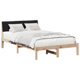 Bed frame Brown and black 120 x 200 cm Solid pine wood 878541