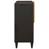 Side Cabinet Black and Gold 80 x 33.5 x 75 cm Solid Mango Wood 4017855