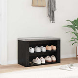 Shoe Rack with Shelf Black oak 75 x 35 x 45 cm Engineered wood 881017
