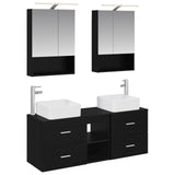 Bathroom Furniture Set 5 pcs Black Oak 3406760