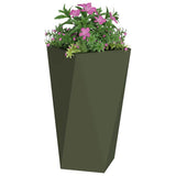 Planter 2 pcs Olive Green 40 x 40 x 75 cm Steel 883787