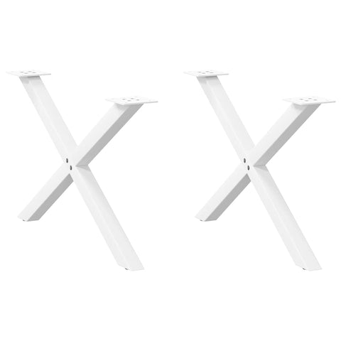 ZNTS Coffee Table Legs X-Shaped 2 pcs White 70x cm Steel 4012905