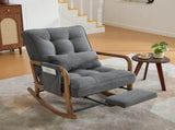 GOMYWAY Rocking Chair with Footrest, Corduroy Upholstered Glider Chair, Rocker Nursery Chair with W2678P479861