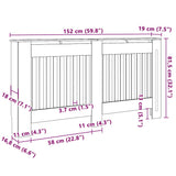 Radiator Cover 2 pcs Black 152 x 19 x 81.5 cm Engineered Wood 3403232