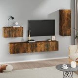 4 Piece TV Cabinet Set Smoked Oak Engineered Wood 3114339