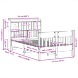 ZNTS Bed Frame without Mattress 120x200 cm Solid Wood Pine 3323263