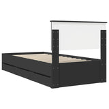 Bed Frame with Drawer Black 90 x 200 cm Engineer Wood 3410743