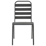 Stackable Garden Chair Set 7 pcs Anthracite Powder-coated Steel 3283767