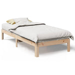 ZNTS Bed Frame without Mattress 90x200 cm Solid Wood Pine 859220