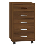 Drawer Cabinet with Castors Brown Oak Engineered Wood 342676
