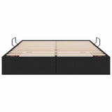 Storage Bed with Headboard Black 135 x 190 cm Fabric 3370048