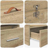 Bed Frame with Headboard Sonoma Oak 75 x 190 cm Engineered Wood 3335255