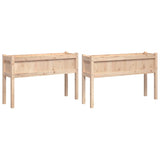 Garden Planters 2 pcs with Legs Solid Wood Pine 837565