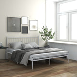 Bed Frame without Mattress White Metal 180x200 cm Super King 325025