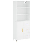 Highboard White 69.5x34x180 cm Engineered Wood 3189421