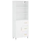 Highboard White 69.5x34x180 cm Engineered Wood 3189421