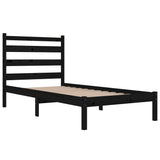 3103642 Bed Frame without Mattress Black Solid Wood 100x200 cm