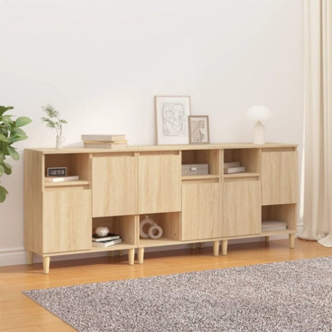 Sideboards 3 pcs Sonoma Oak 60x35x70 cm Engineered Wood 3185738