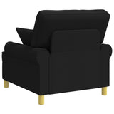 XL Armchair with Cushions Black Fabric 42043485