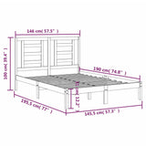 Bed Frame without Mattress Black 140x190 cm Solid Wood Pine 3104332
