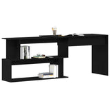 Desk Black Oak 200 x 50 x 76 cm Engineered Wood 862465