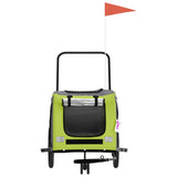 Pet Bike Trailer Green and Grey Oxford Fabric and Iron 93906