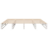 Bed Frame without Mattress White 200x200 cm Solid Wood Pine 3306508