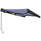Manual Cassette Awning 450x300 cm Blue and White 3052707